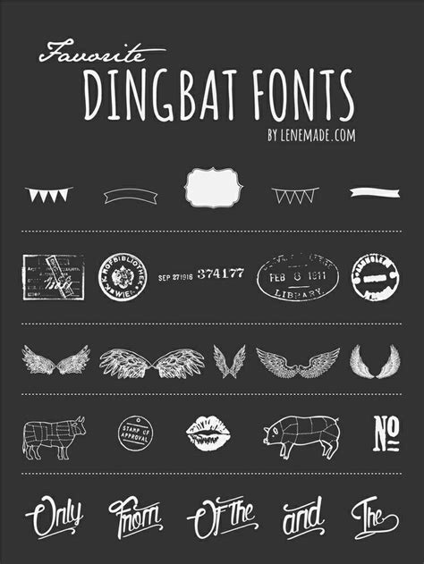 Dingbats fonts — Lenemade- What about that 'date stamp' one? That could ...