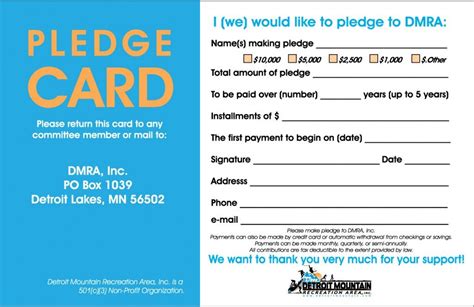 Pledge Cards for Fundraising