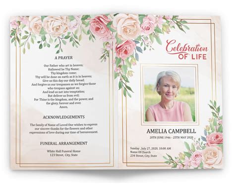 New Funeral Brochure Template For A Custom Funeral Program