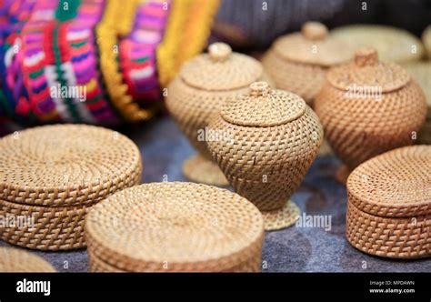 Handicraft products made from bamboo and cloth Stock Photo - Alamy