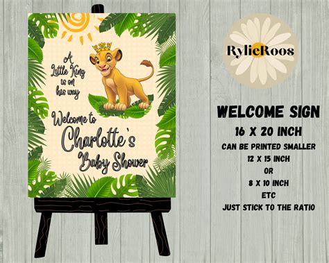 Lion King Welcome Sign Simba Welcome Sign Lion King Baby - Etsy