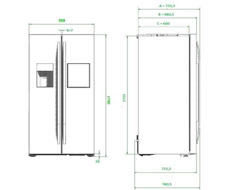 Samsung American Fridge Freezer Dimensions