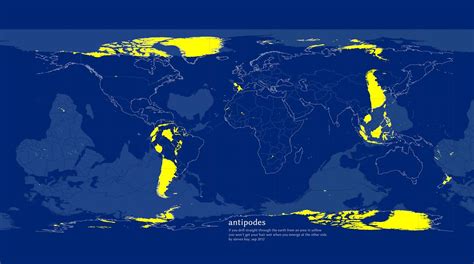 antipodes map | areas in yellow show where you could make an… | Flickr