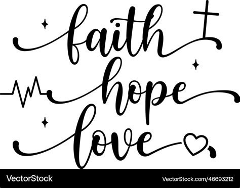 Faith hope love svg design Royalty Free Vector Image