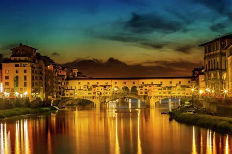 FLORENCE Ponte Vecchio at Sunset Photograph by Melanie Viola - Fine Art ...