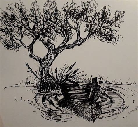 ink and pen drawing landscape | Illustrazioni d'arte, Disegni a ...