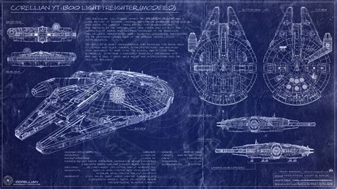 Millenium Falcon Blueprint (Star Wars:A new Hope), Robert Bonchune on ...