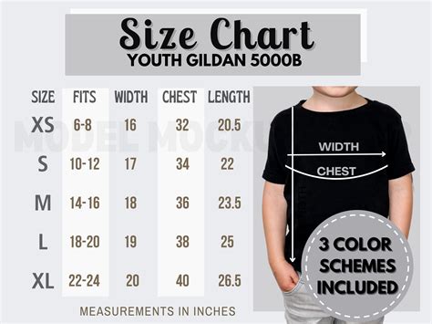 Gildan Youth Size Chart Girls | edu.svet.gob.gt