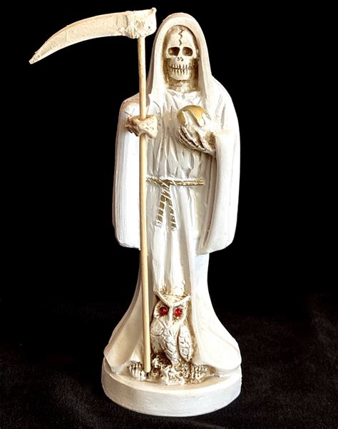 White Santa Muerte Statue for Peace, Harmony, Cleansing, Purification ...