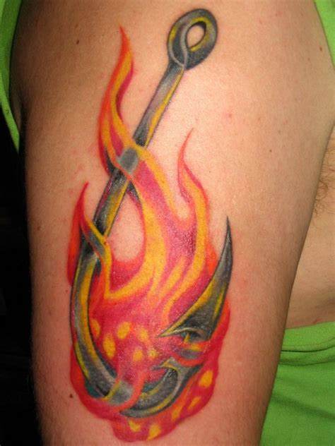 Fire And Flame Tattoo On Arm