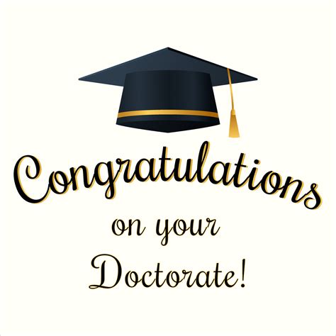 Congratulations On Your Doctorate Wish Completing Stock