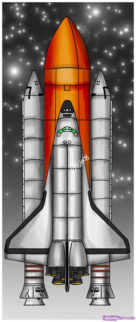 How to Draw the NASA Space Shuttle, Step by Step, Space Crafts, Sci-fi ...