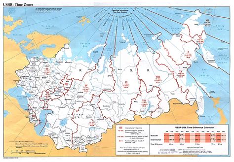 Large time zones map of USSR – 1982. USSR time zones map | Vidiani.com ...