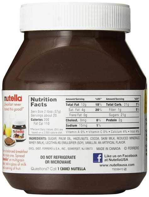 30 Nutrition Facts Label For Nutella - Labels Database 2020