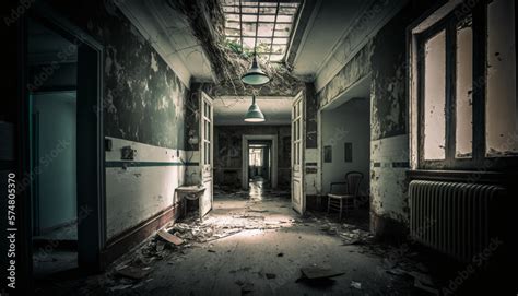 Old abandoned hospital. Ai Generated forgotten hospital. Haunted ...