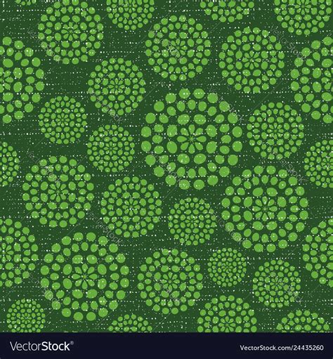 Green circles fabric textured seamless pattern Vector Image