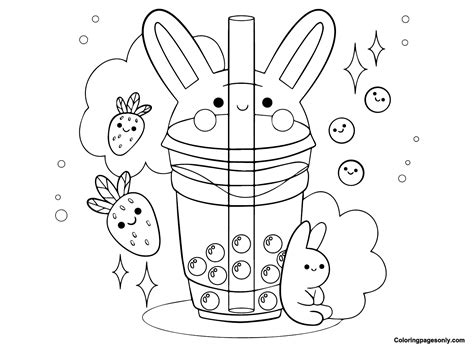 Free Cute Boba Bunny Art Coloring Page On My Ko-fi Page! :), 54% OFF