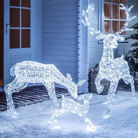 Light Up LED Sparkly Christmas Reindeer Indoor Outdoor Acrylic Figures ...