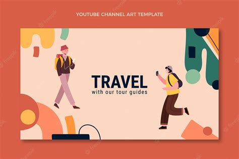 Free Vector | Flat design travel illustrations youtube channel art