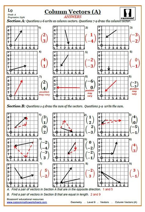 practice 8 6 vectors worksheet answers