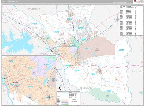 Richland County, SC Wall Map Premium Style by MarketMAPS - MapSales