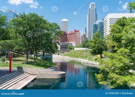 City Skyline in Downtown Omaha, Nebraska Stock Image - Image of ...