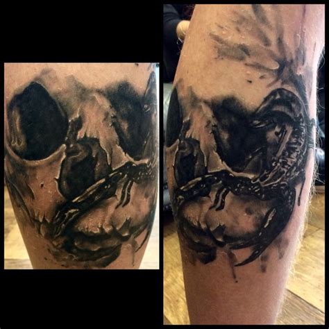 Scorpion and skull tattoo. By Beth Wilde | Skull tattoo, Scorpion ...