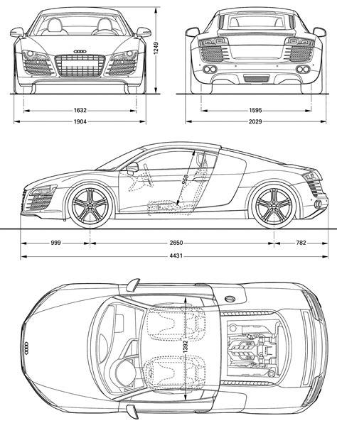 Audi R8 templates views 2008 Audi R8, Audi A5, Car Design Sketch, Car ...