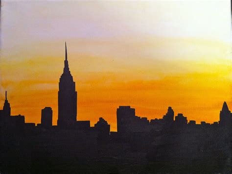 skyline painting | AveryCampbellArt | Pinterest | Skyline painting