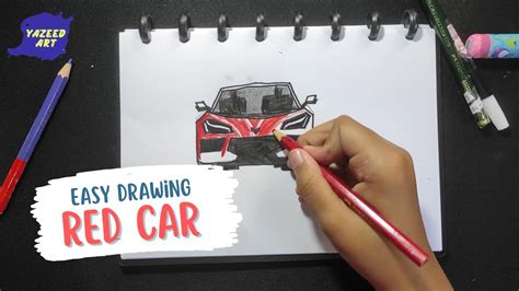 How To Draw Red Corvette Car, Step By Step Drawing Tutorial for ...