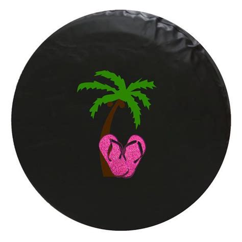 Palm Tree Glitter Flip Flops Spare Tire Cover | Spare tire covers, Tire ...