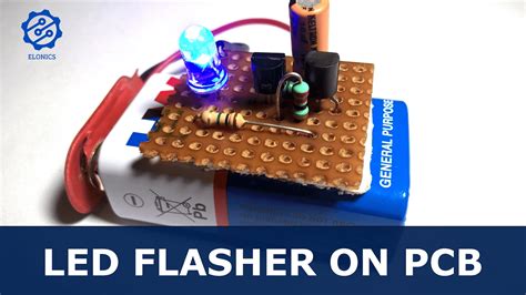 Flashing LED circuit using transistors on PCB - Basic Electronics ...