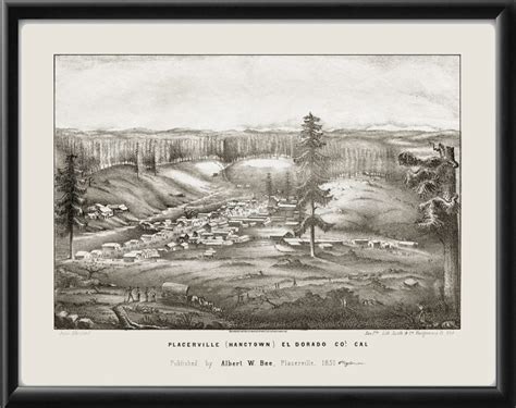 Placerville CA 1851 Restored Map | Vintage City Maps