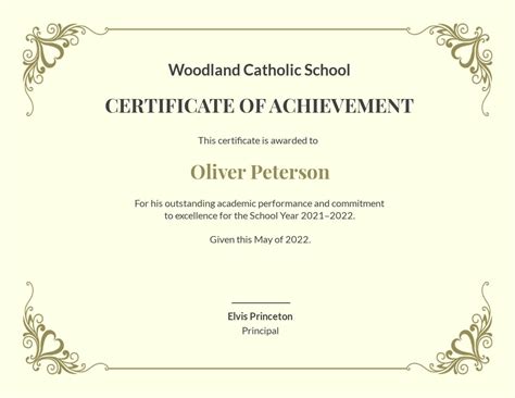 Certificate Of Achievement Template Word