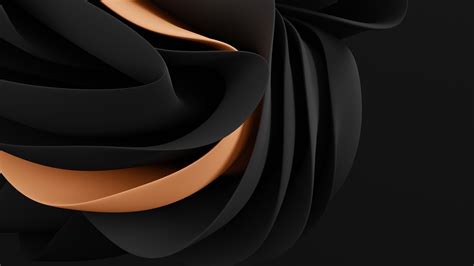 Black abstract Wallpaper 4K, Dark background, 3D Render