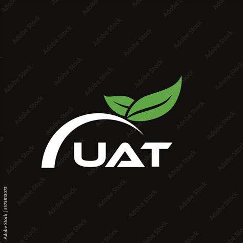 UAT letter nature logo design on black background. UAT creative ...