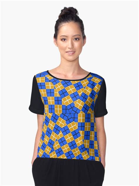 CHECKERED PATTERN 6 Women's Chiffon Top Checkered Pattern, Chiffon Tops ...