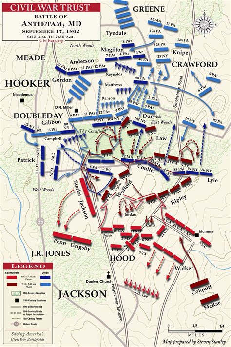 Antietam Battle Map. | Antietam / Sharpsburg