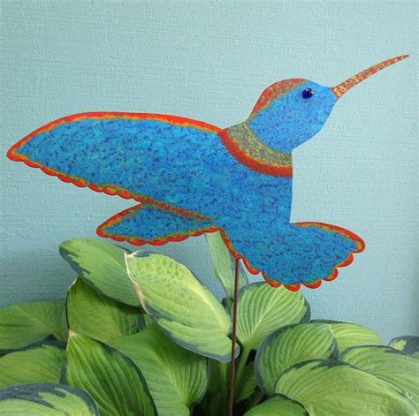 METAL GARDEN ART Hummingbird Sculpture Indoor Outdoor Wall or | Etsy ...