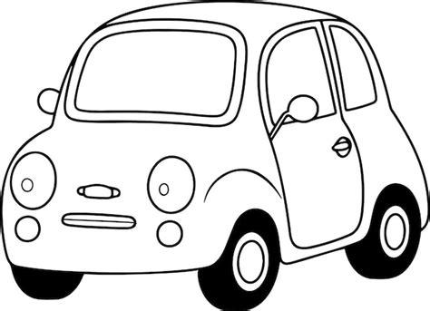 Premium Vector | Car vector illustration Black and white outline Car ...