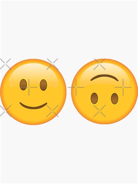 "Smile Emoji and Upside Down Emoji" Sticker by alecturner | Redbubble