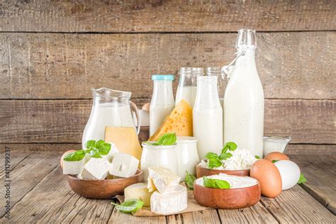 Various farm dairy products Stock Photo | Adobe Stock