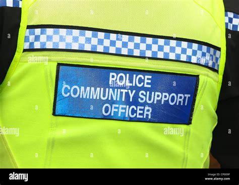 The logo on a PCSO officer's body armour Stock Photo - Alamy