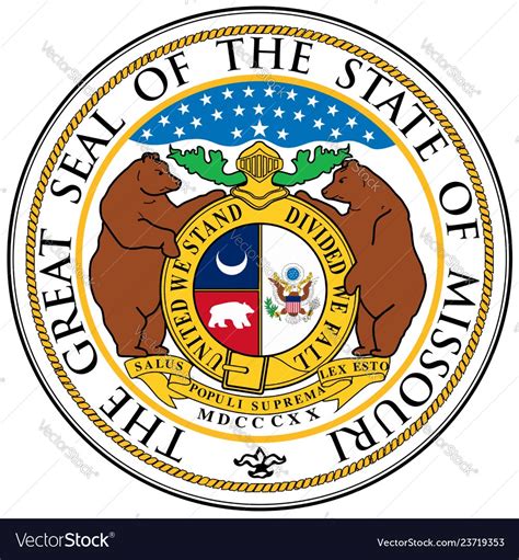 Missouri state seal Royalty Free Vector Image - VectorStock