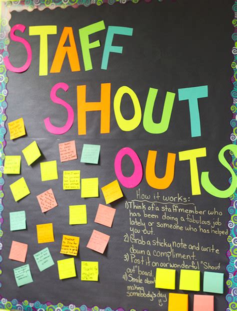 Staff Shout Out Board | Instructional coaching, Staff appreciation ...