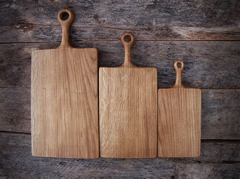 Wooden Oak Chopping Boards with Handle Rustic Cutting Board | Etsy