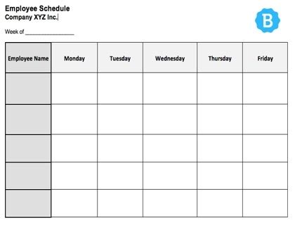 2 Week Work Schedule Template For Your Needs