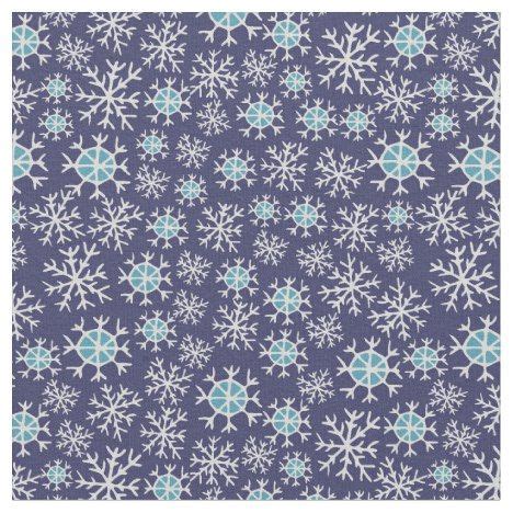 Holiday Blue Snowflakes Pattern Fabric | Fabric patterns, Snowflake ...