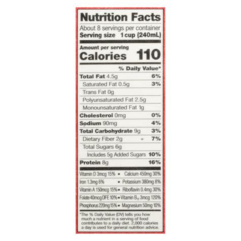 Soy Milk Nutrition Facts Phosphorus | Besto Blog