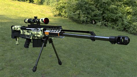 AS50 Sniper Rifle 3D Model OBJ 3DS FBX BLEND - CGTrader.com